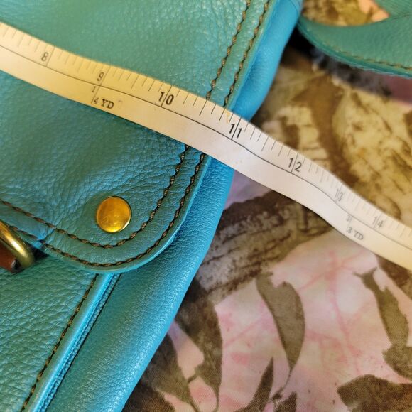 Fossil Morgan Traveler Crossbody Bag Turquoise Pebble Leather - Picture 15 of 16